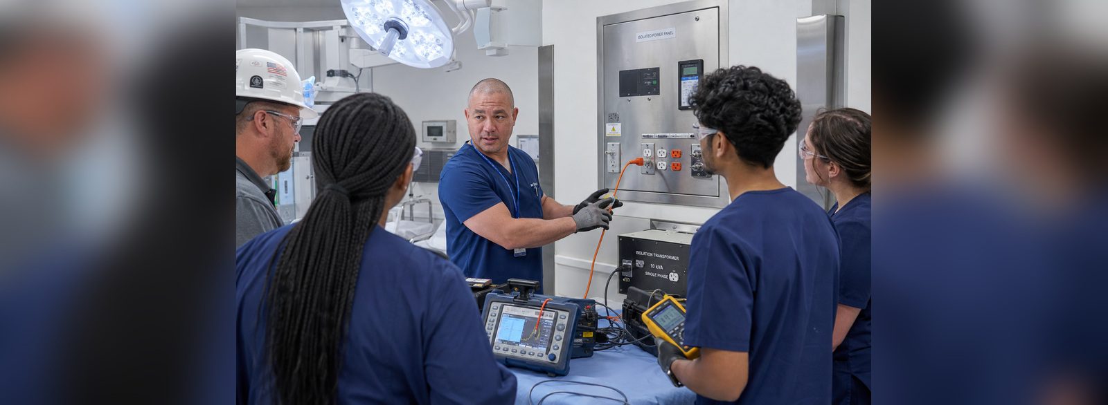 Ten kVA isolation transformer load testing demonstrated at an isolated power panel
